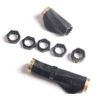 Black Option T-One Bricko II Ergonomically Shaped Lock-On Bar End Handlebar Grips