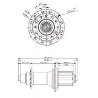 Circus Monkey HRW1-R Road/MTB Rear Hub - Measurement
